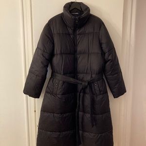 J Crew Tie Waist Long Puffer Size Large